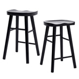 2X 65cm Wooden Bar Stool Pine Wood FRIDA - BLACK