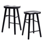 2X 65cm Wooden Bar Stool Pine Wood FRIDA - BLACK