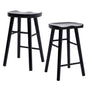 2X 65cm Wooden Bar Stool Pine Wood FRIDA - BLACK
