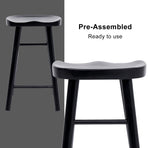2X 65cm Wooden Bar Stool Pine Wood FRIDA - BLACK