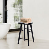 2X 65cm Wooden Bar Stool Pine Wood FRIDA - BLACK