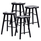 4X 65cm Wooden Bar Stool Pine Wood FRIDA - BLACK