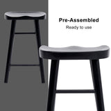 4X 65cm Wooden Bar Stool Pine Wood FRIDA - BLACK