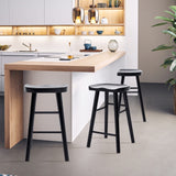 4X 65cm Wooden Bar Stool Pine Wood FRIDA - BLACK