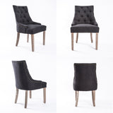 4X French Provincial Oak Leg Chair AMOUR - BLACK (CHARCOAL)