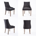 4X French Provincial Oak Leg Chair AMOUR - BLACK (CHARCOAL)