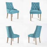 4X French Provincial Oak Leg Chair AMOUR - BLUE - Top-Down View