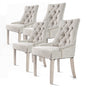 4X French Provincial Oak Leg Chair AMOUR - CREAM