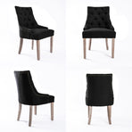 1X French Provincial Oak Leg Chair AMOUR - DARK BLACK