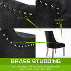 4X French Provincial Oak Leg Chair AMOUR - DARK BLACK