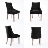 4X French Provincial Oak Leg Chair AMOUR - DARK BLACK - Top-Down View