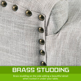 1X French Provincial Oak Leg Chair AMOUR - GREY - Rear View