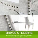 1X French Provincial Oak Leg Chair AMOUR - GREY - 45-Degree Angle