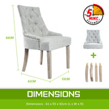 4X French Provincial Oak Leg Chair AMOUR - GREY - Extra Image