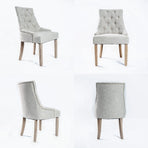 4X French Provincial Oak Leg Chair AMOUR - GREY