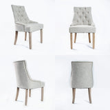 4X French Provincial Oak Leg Chair AMOUR - GREY - Top-Down View