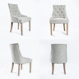 2X French Provincial Oak Leg Chair AMOUR - GREY