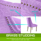 2X French Provincial Oak Leg Chair AMOUR - VIOLET