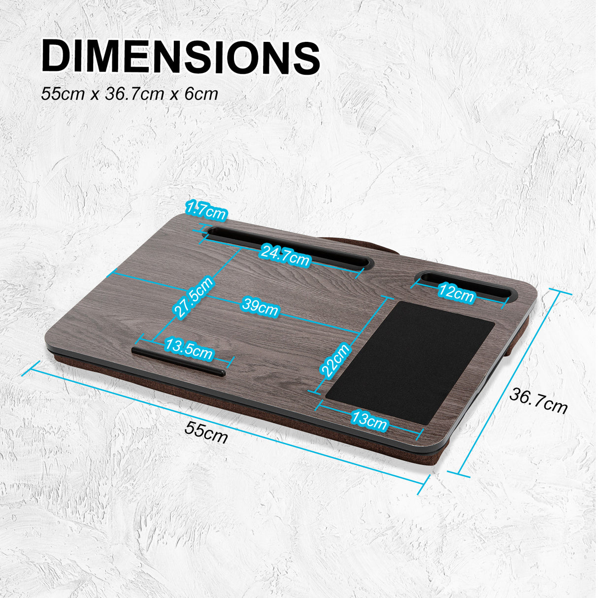 Lap Desk Mousepad - IRON GREY OAK