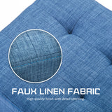 102cm Storage Ottoman Fabric - DARK BLUE