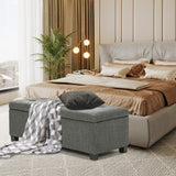 102cm Storage Ottoman Fabric - DARK GREY - Rear View