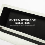 102cm Storage Ottoman Fabric - LIGHT GREEN - Low Angle