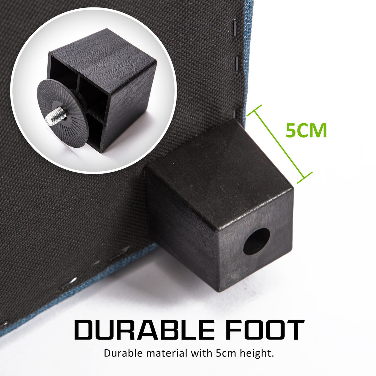 102cm Storage Ottoman Fabric - LIGHT GREY BLUE