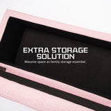 102cm Storage Ottoman Fabric - PINK - Low Angle
