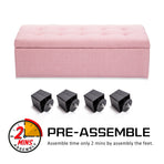 102cm Storage Ottoman Fabric - PINK