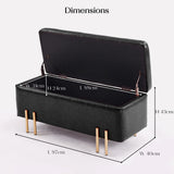 97cm Storage Ottoman PU Leather - BLACK - Extra Image
