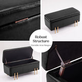 97cm Storage Ottoman PU Leather - BLACK - Extra Image