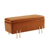 97cm Storage Ottoman PU Leather - BROWN