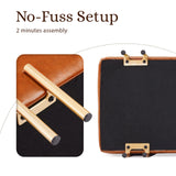 97cm Storage Ottoman PU Leather - BROWN - Rear View