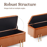97cm Storage Ottoman PU Leather - BROWN - Extra Image