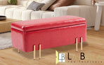 97cm Storage Ottoman PU Leather - RED
