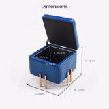 45cm Storage Ottoman Cube PU Leather - BLUE