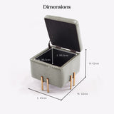 2X 45cm Storage Ottoman Cube PU Leather - GREY - Extra Image