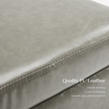 2X 45cm Storage Ottoman Cube PU Leather - GREY