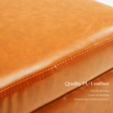 45cm Storage Ottoman Cube PU Leather - LIGHT BROWN - 45-Degree Angle