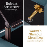 110cm Storage Ottoman Velvet - BLUE - Extra Image