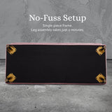 110cm Storage Ottoman Velvet - PINK - Rear View