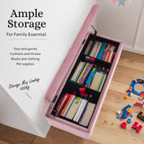 110cm Storage Ottoman Velvet - PINK - Top-Down View