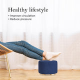 2X Round Foot Stool - DARK BLUE - Side View