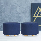 2X Round Foot Stool - DARK BLUE - Extra Image