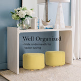 2X Round Foot Stool - MUSTARD YELLOW - Close-Up Angle