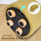 2X Round Foot Stool - MUSTARD YELLOW - Rear View