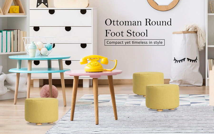 2X Round Foot Stool - MUSTARD YELLOW