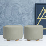 2X Round Foot Stool - GREY - Extra Image