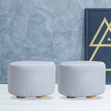 2X Round Foot Stool - LIGHT BLUE