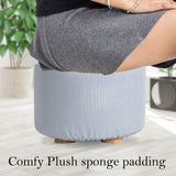 2X Round Foot Stool - LIGHT BLUE - 45-Degree Angle
